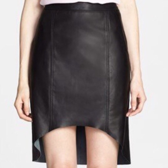 Trouve Dresses & Skirts - NWT Trouve Leather Black High Low Pen Skirt Size 8